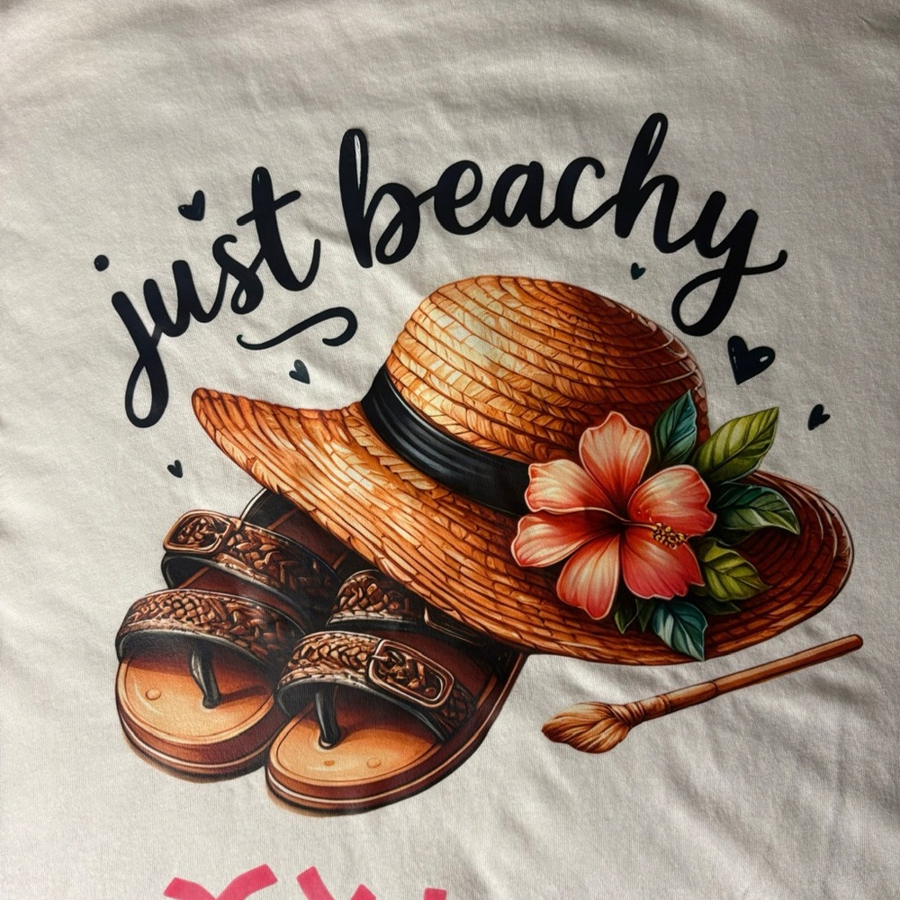 Beachy Graphic Tee with Hat and Sandals